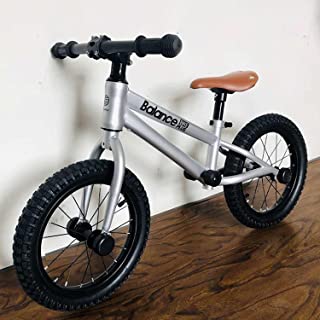 16 Inch No Pedal Balance Bike for 5-12 Years Old Kids,Heavy Duty Training Bicycle,for Tall People Height 120-145cm (Color : Silver)