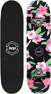 Amrgot Skateboards for Beginners,31*8 inches Complete Skateboards for Kids,Boys,Girls and Adults,7 Layer Maple Wood,Double Kick Deck Concave Standard and Tricks Skateboard