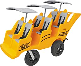 Angeles 6 Passenger Never Flat Fat Tire Bye-Bye Buggy, Yellow Daycare Multi-Passenger Buggy, 6 Seat Kids Commercial Stroller, Canopy Sold Separately