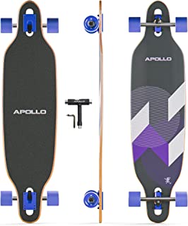 APOLLO Longboard Skateboards - Premium Long Boards for Adults, Teens and Kids. Cruiser Long Board Skateboard. Drop Through Longboards Made of Bamboo & Fiberglass - High-Speed Bearings & T-Tool
