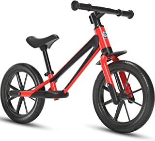 Balance Bike - Kids Balance Bikes for 2 3 4 5 6 Year Old Boys Girls - 12 Inch Lightweight Aluminum Adjustable Toddler Training Bike No Pedal Bikes with EVA Patented Design Explosion-Proof Wheels, Red