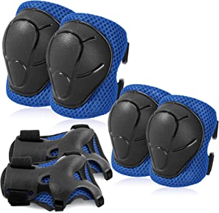 BOSONER Kids/Youth Protective Gear - Knee Pads Elbow Pads Wrist Guards for Roller Skating,Rollerblade,Skateboarding - Multi Sport Pads Set for Boys, Girls, Day Gift