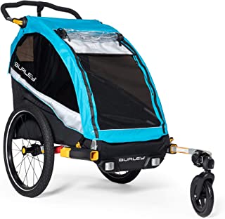 Burley DLite X, 1 and 2 Seat Kid Bike Trailer & Stroller with Seat Recline and Suspension