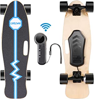CAROMA Electric Skateboard for Adults Teens, 27.5 Electric Longboard Skateboards with Wireless Remote, 350W Motor, 12.4 MPH Top Speed, 8 Miles Max Range, 220lbs Max Load E Skateboard