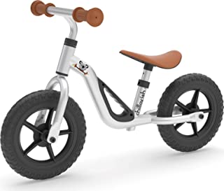 Chillafish Charlie Lightweight Toddler Balance Bike, Cute Balance Trainer for 18-48 Months, Learn to Bike with 10 inch no-Puncture Wheels, Adjustable seat and Carry Handle., Silver