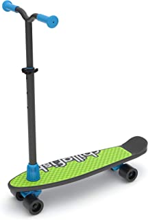 Chillafish Skatieskootie Customizable Training Skateboard and Lean-to-Steer scooter with Detachable Stability Handlebar, Multiple Deck & Tail color options, Ages 3+, Black Mix
