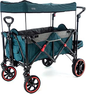 Creative Outdoor All-Terrain Collapsible Folding Wagon Cart for Kids | Platinum Series | Beach Park Garden & Tailgate | Multiple Color Options (Teal 2022)