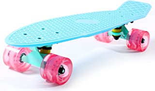 Cruiser Skateboard for Kids Ages 6-12 Completed Skateboards for Girls Boys Beginners, Gift Idea Mini 22 Plastic Skate Board