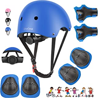 DaCool Kids Bike Helmet Set Skateboard Knee Pads - Kids Helmet Elbow Pads Wrist Guards Adjustable for 3~10yrs Girl Boy Kids Protective Gear Set for Sport Cycling Bike Roller Skating Scooter