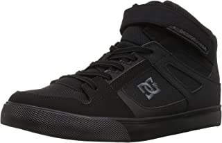 DC Boys Pure High Top EV Skate Shoes With Ankle Strap and Elastic Laces