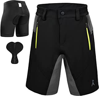 GJDAMFD Kids Padded Bike Shorts with Padding Boys Teen Cycling Mountain Biking Shorts Zipper Pockets