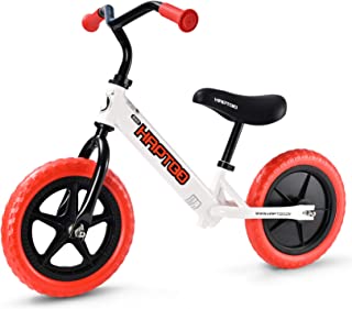 HAPTOO Balance Bike 12 for 3-7 Years Old, Toddler Balance Bike with Adjustable Seat and Handlebar, Best Birthday Gift for Boys and Girls