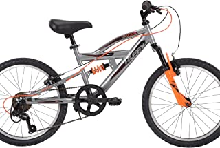 Huffy Valcon 20 Mountain Bike for Boys - 6 Speed - Dual Suspension - Silver & Orange