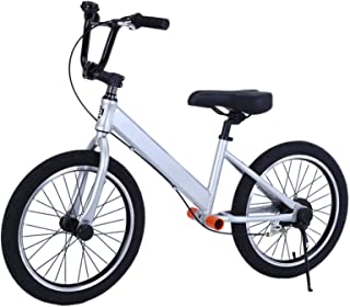 HWF Big Kids Balance Bike for 7-12 Year Old Boy/Girl, 18 Inch Rubber Tire, Outdoor Sport Training Bicycle with Aluminum Frame, Brake and Footrest, Birthday Gift (Color : Silver, Size : 18 inch)