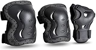 JBM Kids Knee Pads and Elbow Pads with Wrist Guards and Adjustable Straps Protective Gear Set for Roller Skating Cycling BMX Bike Skateboard Inline Skatings Scooter Riding Sports