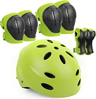 Kids Protective Gear, Helmet Knee Pads and Elbow Pads Set with Wrist Guard Skateboard Accessories for Rollerblading Skateboard Cycling Skating Scooter.