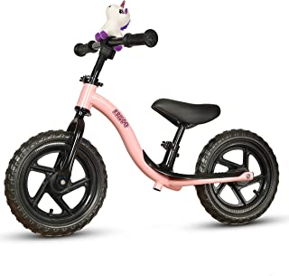 KRIDDO Toddler Balance Bike 2 Year Old, Age 18 Months to 5 Years Old, Early Learning Interactive Push Bicycle with Steady Balancing and Footrest, Gift Bike for 2-5 Boys Girls, Pink
