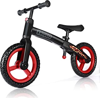 KRIDDO Toddler Balance Bike 2 Year Old, Age 18 Months to 5 Years Old, Modern Flame Style, Early Learning Interactive Push Bicycle, Gift Bike for 2-5 Boys Girls, Black