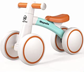 Maysuke Baby Balance Bike for 1 2 Year Old Boy and Girl, Toddler Bike 10-24 Month Baby Riding Toys with 4 Wheels, No Pedal First Birthday Gift Christmas for Boys and Girls (Green)…