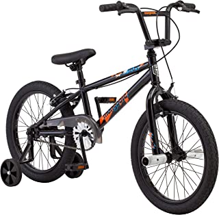 Mongoose Switch BMX Bike for Kids, 18-Inch Wheels, Includes Removable Training Wheels , Black