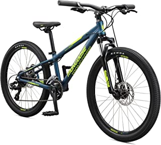 Mongoose Switchback Kids Mountain Bike, Navy Blue, 20-Inch or 24-Inch Wheels
