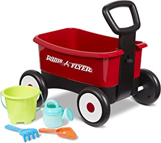 Radio Flyer My 1st Wagon with Beach and Garden Tools, 2-in-1 Wagon, Ages 1-4 , Red
