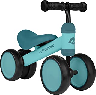 Retrospec Cricket Baby Walker Balance Bike with 4 Wheels for Ages 12-24 months - Toddler Bicycle Toy for 1 Year Old’s - Ride On Toys for Boys and Girls