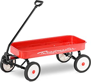 Roadmaster Kids and Toddler Classic 34-Inch Steel Pull Wagon, 8-inch Wheels, Red/Black