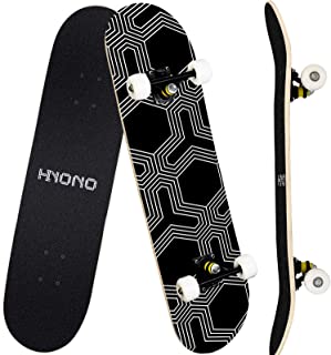 Scientoy Skateboard, Beginner Skateboards, 31 x 8 Complete Pro Skateboard with Repair Kit for Kids/Boys/Girls/Youth/Adults, 9 Layer Canadian Maple Double Kick Skateboard for Outdoors