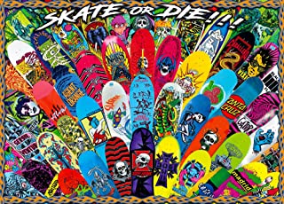 Skate or Die 1000-Piece Jigsaw Puzzle for Adults, Kids | Interactive Brain Teaser, Educational Toys & Games, Home Activities, Building Kit for Creative Play | Nostalgic 90s Gifts for Skateboarders