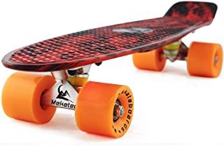 Skateboards Complete 22 Inch Mini Cruiser Retro Skateboard for Kids Boys Youths Beginners
