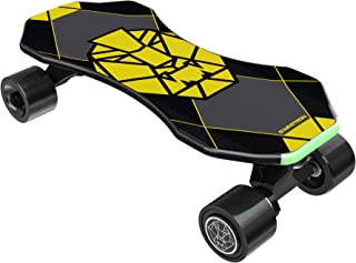 Swagtron NG-3 Swagskate Electric Skateboard for Kids & Teens with Kick-Assist, A.I. Smart Sensors, Move-More/Endless Mode, 9 Deck, Black, 72mm Wheels
