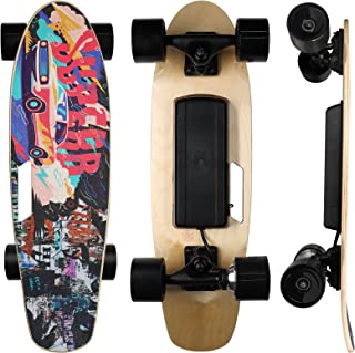 Vinitin Electric Skateboards 290W Electric Longboard with Gravity Sensor Max 10 MPH, 7 Layer Maple Deck, Electric Skateboards for Teens