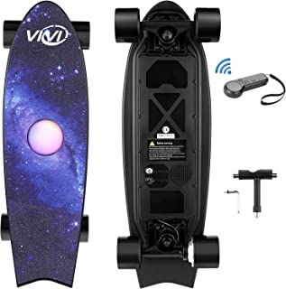 Vivi Electric Skateboard, Electric Longboard with Remote, 350W Motor Electric Skateboards, Up to 12.4MPH/18.6MPH, Max Range 5/6.2 Miles, 3 Speed Adjustment for Kids, Teens, Adults