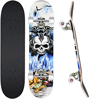 WeSkate Standard Skateboards for Kids 31x8 Complete Skateboard for Boys Girls Teens, 7 Layer Canadian Maple Double Kick Concave Cruiser Trick Skate Board for Beginners Youth Adults
